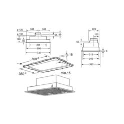 Máy hút mùi Bosch DHL755B 3 Kích thước của Máy hút mùi Bosch DHL755B
