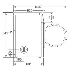 Kích thước máy sấy BOSCH WTA74101SG