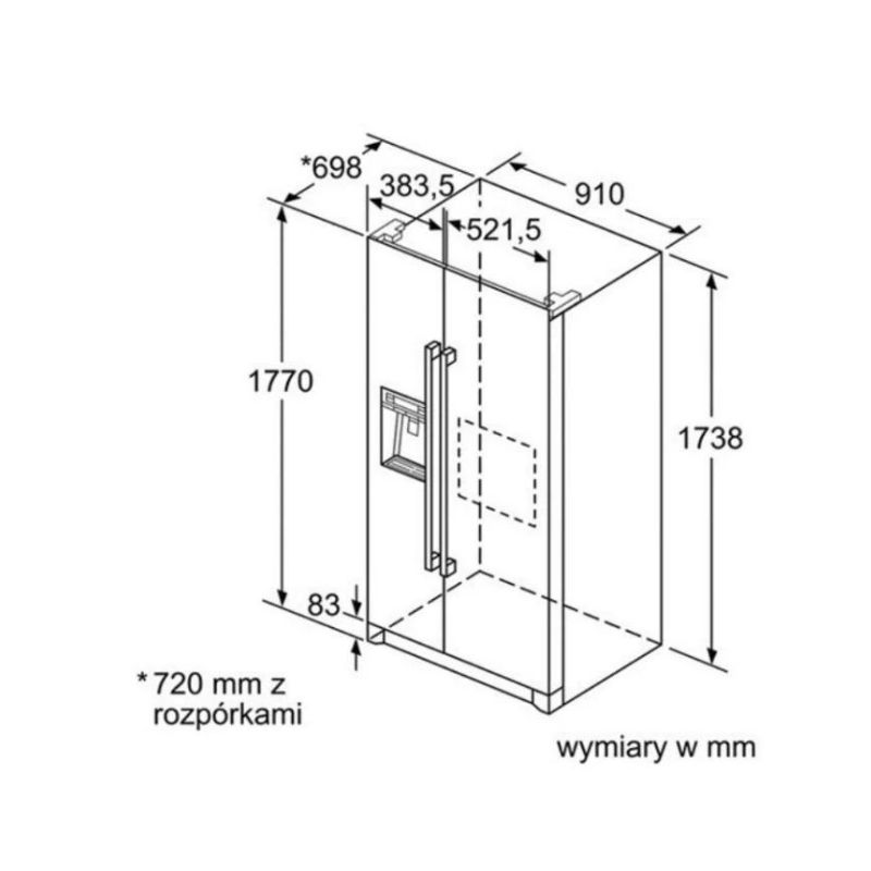 Kích thước của Tủ lạnh Bosch KAG90AI20 Kích thước của Tủ lạnh Bosch KAG90AI20