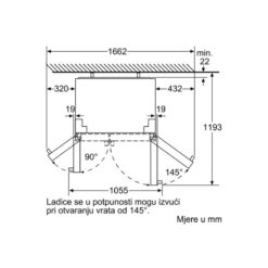 Tủ lạnh side by side Bosch KAD90VB20 4 Kích thước Tủ Lạnh Side By Side Bosch KAD90VB20