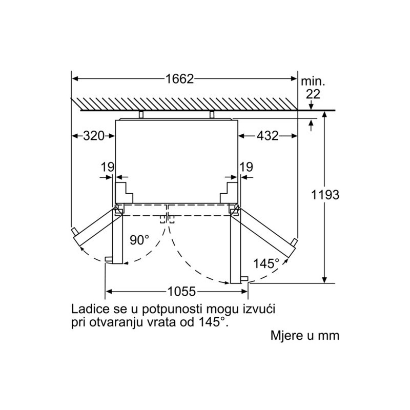 Kích thước Tủ Lạnh Side By Side Bosch KAD90VB20 Kích thước Tủ Lạnh Side By Side Bosch KAD90VB20