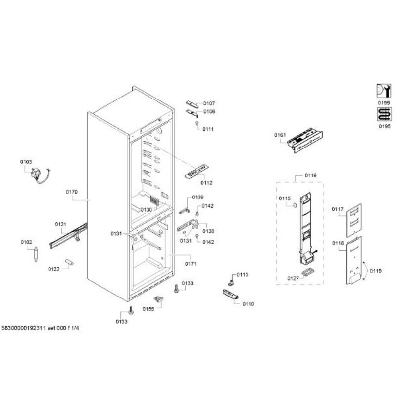 Kích thước tủ lạnh Bosch KGN39KL35 Kích thước tủ lạnh Bosch KGN39KL35