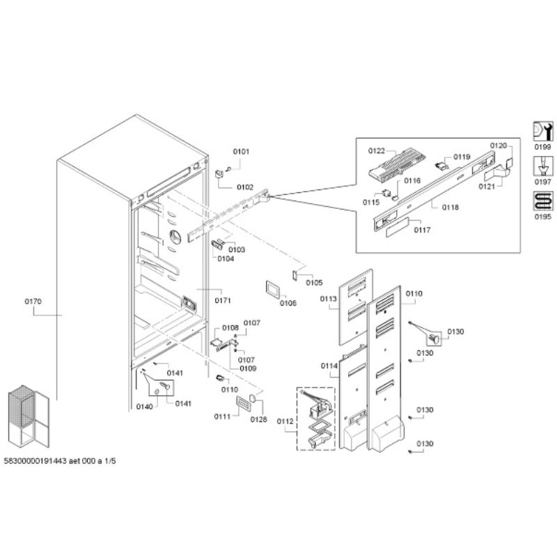 Kích thước tủ lạnh Bosch KGV39VL23E Kích thước tủ lạnh Bosch KGV39VL23E
