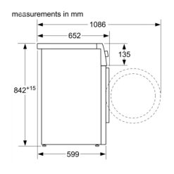 Kích thước máy sấy quần áo Bosch WTN86201PL