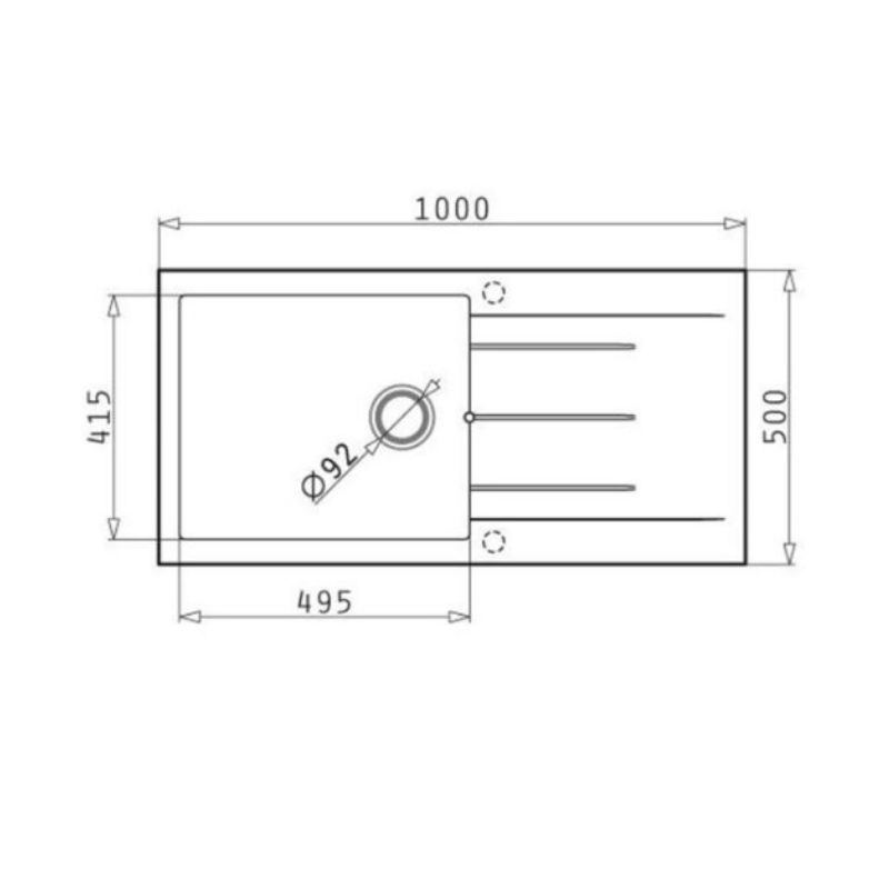 kích thước của Chậu rửa bát Bosch Pyragranite Alazia 1B 1D kích thước của Chậu rửa bát Bosch Pyragranite Alazia 1B 1D