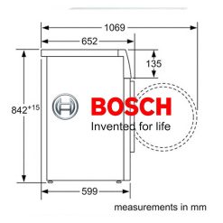 Kích thước máy sấy quần áo Bosch WTV74100SG