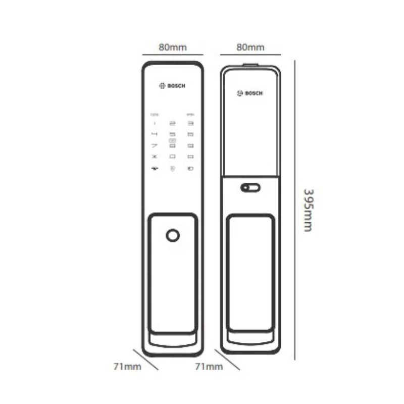 Kích thước khóa cửa điện tử Bosch FU780KB màu đen Kích thước khóa cửa điện tử Bosch FU780KB màu đen
